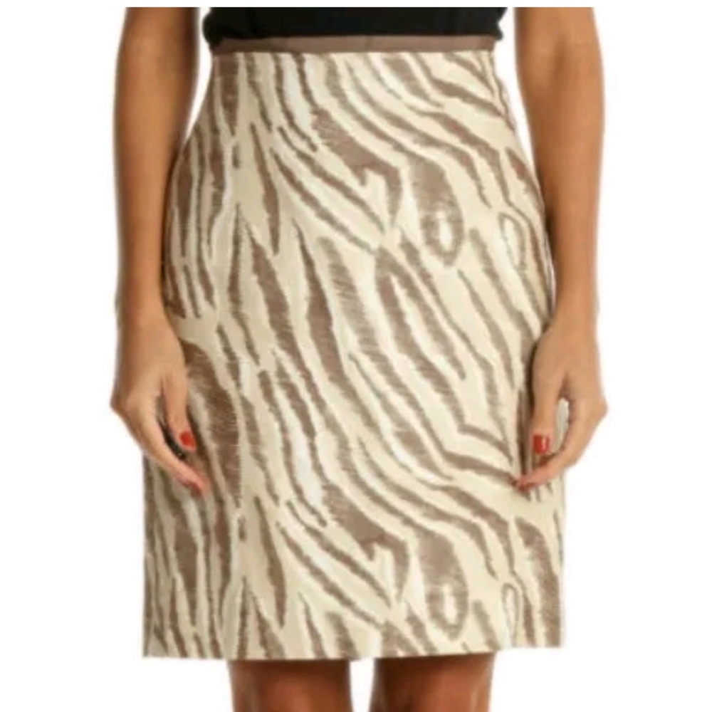 LOFT Silk Blend Zebra Print Pencil Skirt, Size 12P